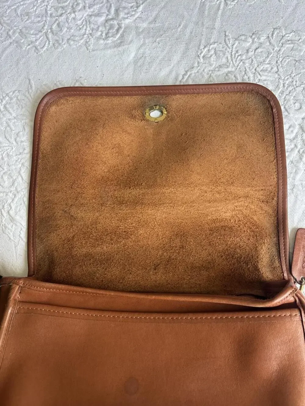 Vintage Coach Ridgefield Flap Crossbody Bag - British Tan  Style 9812